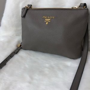 Prada double zip crossbody bag